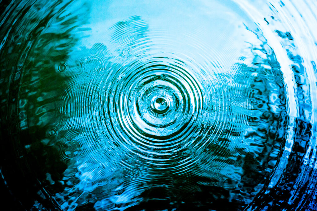 Circle ripple on water